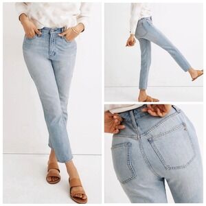 Madewell Womens The Perfect Vintage Jean Size 27‎ Blue Light Wash Frayed Hem 26"